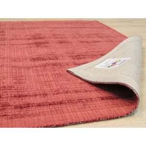 Red 9 ft. x 12 ft. Handwoven Viscose Contemporary Solid Milano Area Rug