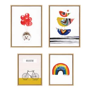 18 in. x 24 in. Sylvie Whimsy Modern Framed Canvas Set Framed Canvas Wall Art (Set of 4)