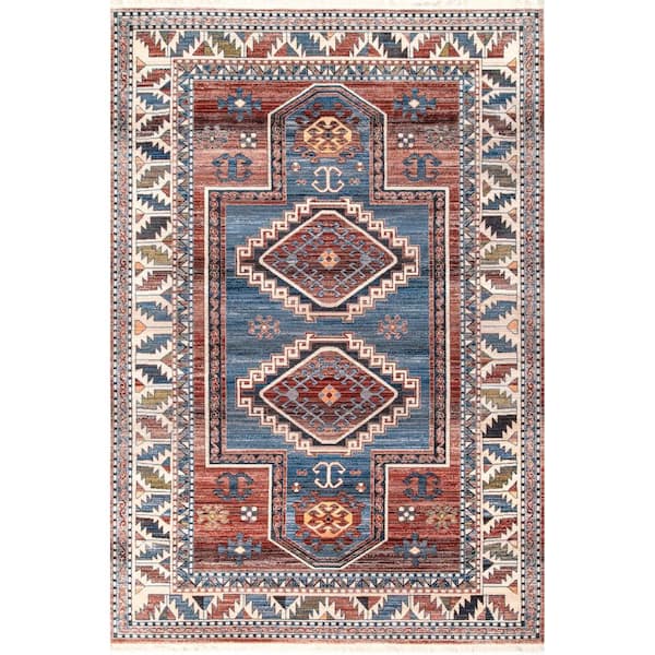 nuLOOM Vintage Kathryn Blue Doormat 3 ft. x 5 ft. Southwestern Area Rug