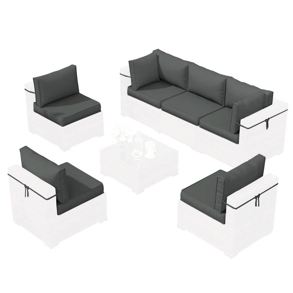 14-Piece Outdoor Sectional Replacement Cushions, 4 in. Thick Waterproof Patio Sofa Cushions for 6-Seat Set Dark Gray price history on PriceWatchPro