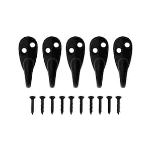 Matte Black Light Duty Single Robe Hook (5-Pack)