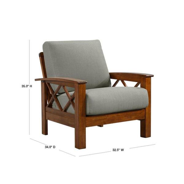 Handy Living Virginia X Design Arm Chair with Exposed Cherry Wood