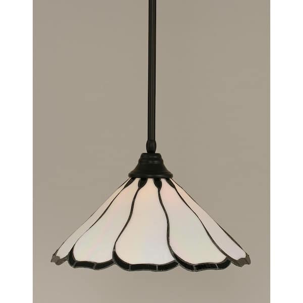 Unbranded Sparta 100-Watt 1-Light Matte Black Bowl Mini Pendant Light with Glass Shade