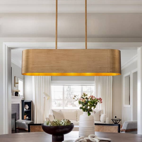 ZYZWMB Victoria 5-Light Modern and Contemporary Brass Chandelier Linear Kitchen Island Pendant Light