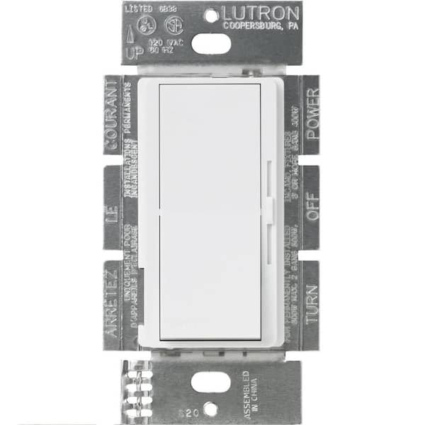 Lutron Diva Dimmer Switch for Incandescent and Halogen Bulbs, 600-Watt/Single Pole, White (DV-600PR-WH)