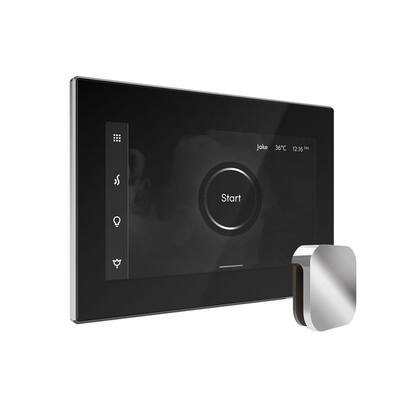 Bliss Max Steam Shower Control Package with iSteamX Control and Linear Steamhead in Black Polished Chrome