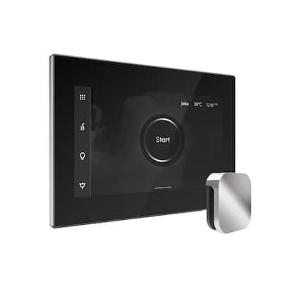 Bliss Max Steam Shower Control Package with iSteamX Control and Steamhead in Black Polished Chrome