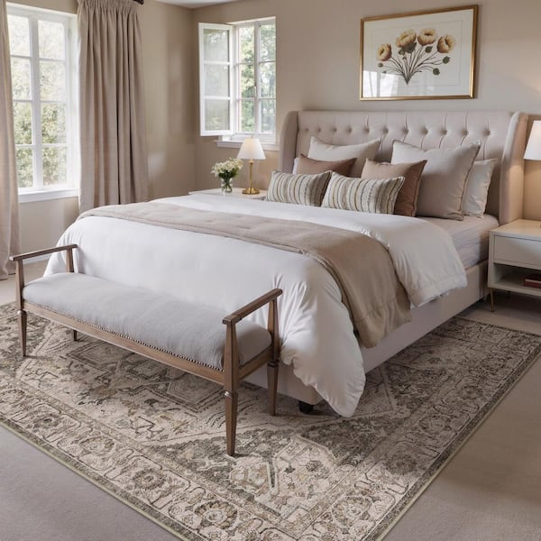 Datura Brown 5 ft. x 7 ft. Oriental Vintage Medallion Area Rug