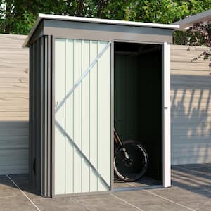 5 ft. W x 3 ft. D Outdoor Metal Grey Storage Shed with Lockable Door （15 sq. ft.）