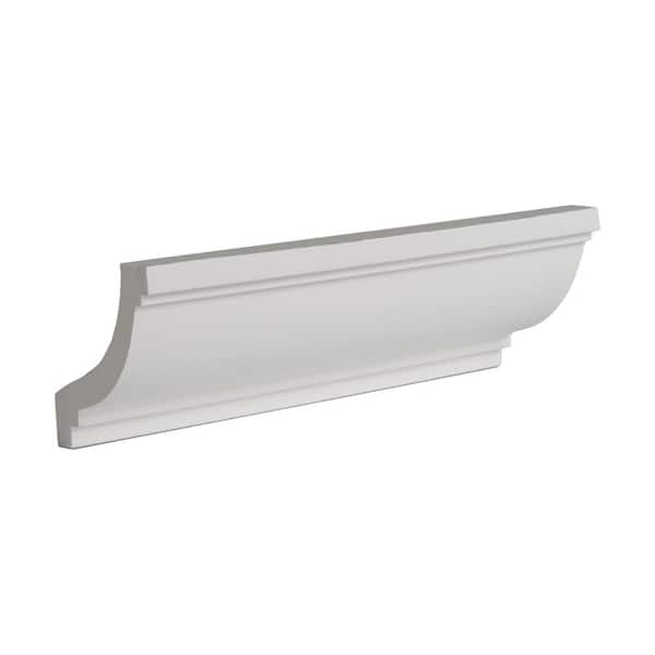 American Pro Decor 2 in. x 2 in. x 6 in. Long Plain Polyurethane Crown Moulding Sample