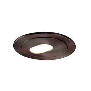 Low-Voltage 4 in. Tuscan Bronze Recessed Ceiling Light Trim with Adjustable Slot Aperture