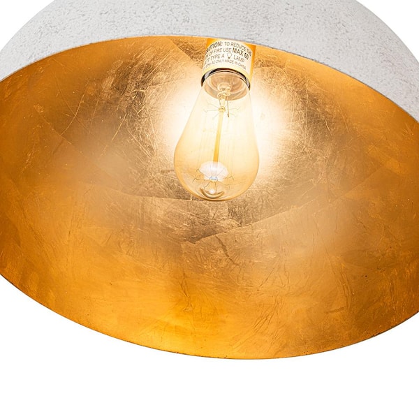 HUOKU PCover 1-Light Antique White Medium Dome Pendant Light