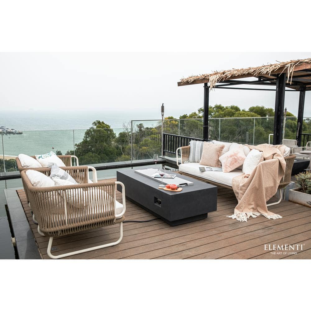Granville 60-Inch Dark Gray Concrete Gas Fire Pit Table