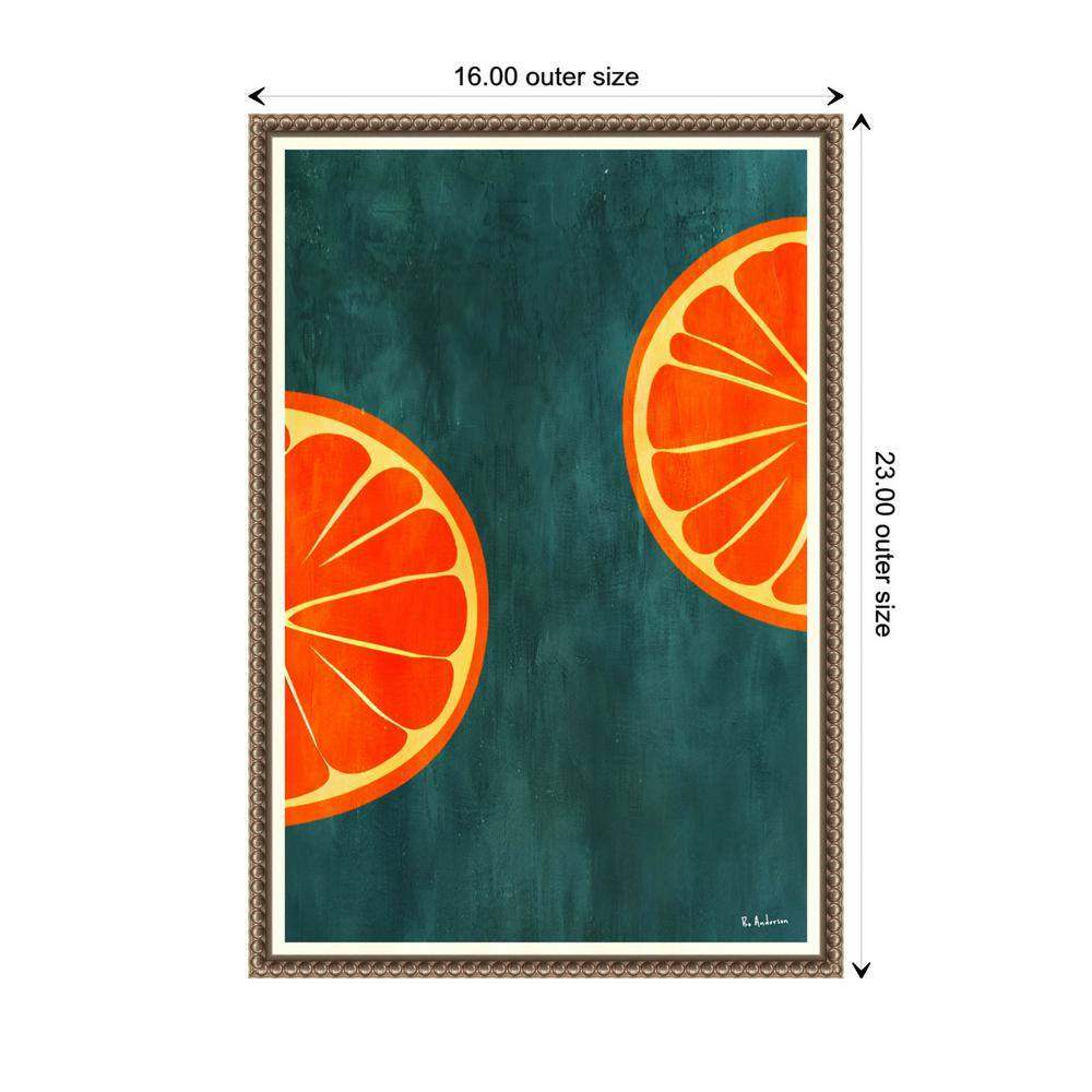 Orange Slices Abstract Canvas Print with Bronze Frame