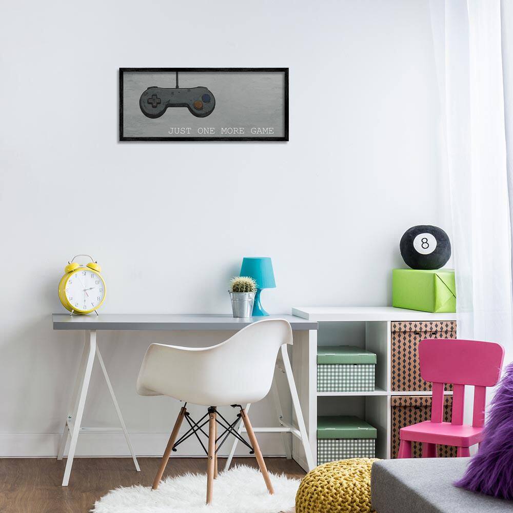 Just One More Rustic Gaming by Kim Allen Black Framed Typography Giclee Art Print 10 in. x 24 in. price history on PriceWatchPro