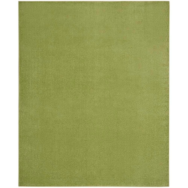 Essentials 7 ft. x 10 ft. Green Solid Contemporary Indoor/Outdoor Patio Area Rug