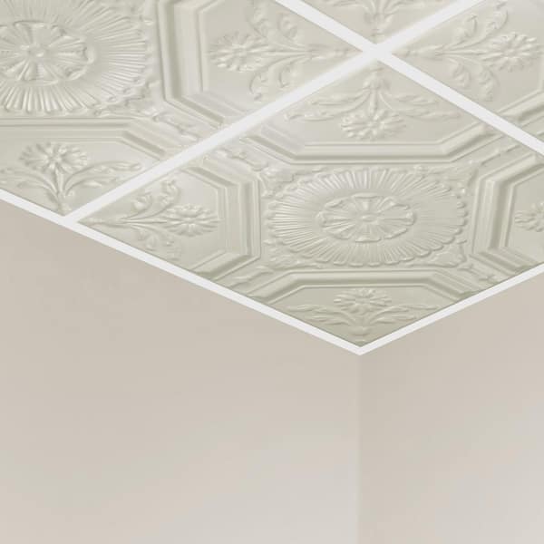 Great Lakes Tin Rochester ft. x ft. Lay-In Tin Ceiling Tile in Antique  White (20 sq. ft./case) Y5802 The Home Depot