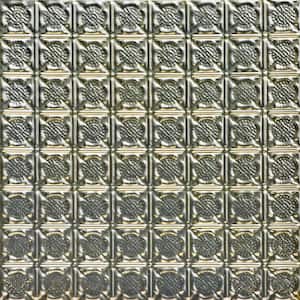 Chain Mail Gold Nugget 2 ft. x 2 ft. Decorative Tin Style Nail Up Ceiling Tile (24 sq. ft./case)