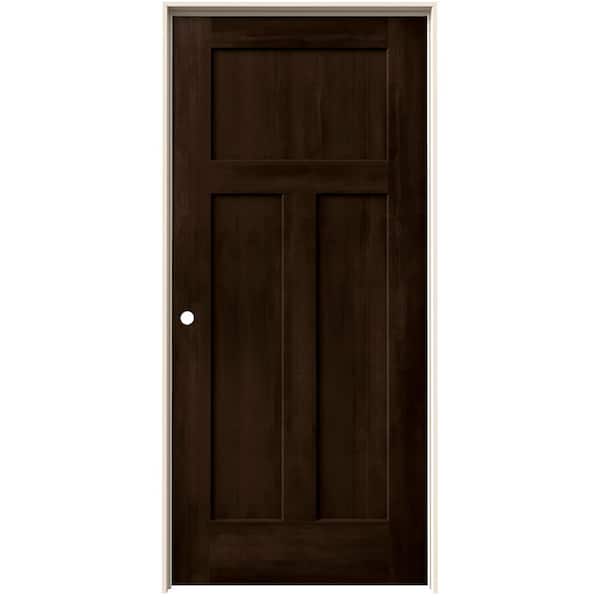 JELD-WEN 36 in. x 80 in. Craftsman Espresso Stain Right-Hand Solid Core Molded Composite MDF Single Prehung Interior Door