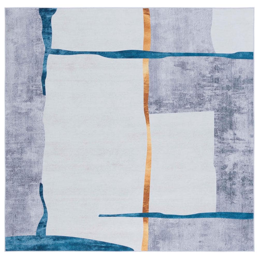 Tacoma Gray/Light Gray 6 ft. x 6 ft. Machine Washable Abstract Geometric Square Area Rug price history on PriceWatchPro