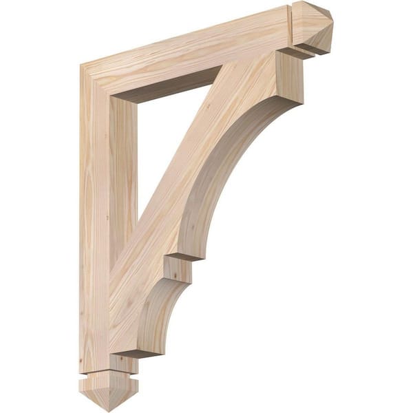 Ekena Millwork 3.5 in. x 30 in. x 26 in. Douglas Fir Balboa Arts and Crafts Smooth Bracket