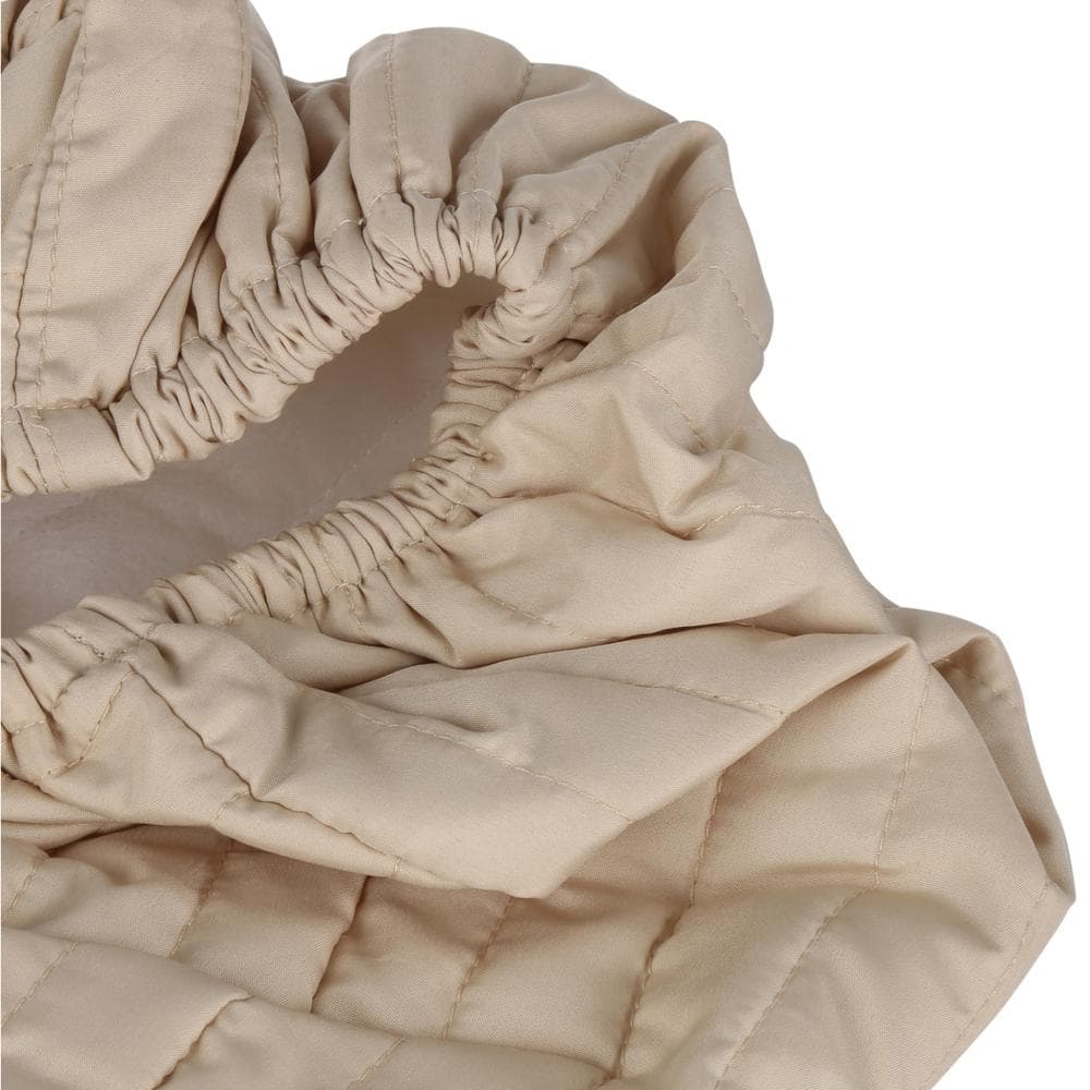 Tan Quilted Fabric Air Conditioner Cover with Plastic Liner