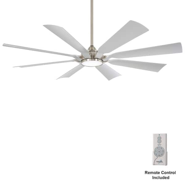 MINKA-AIRE Future 65 in. LED Indoor Outdoor Brushed Nickel Wet Ceiling Fan with Remote