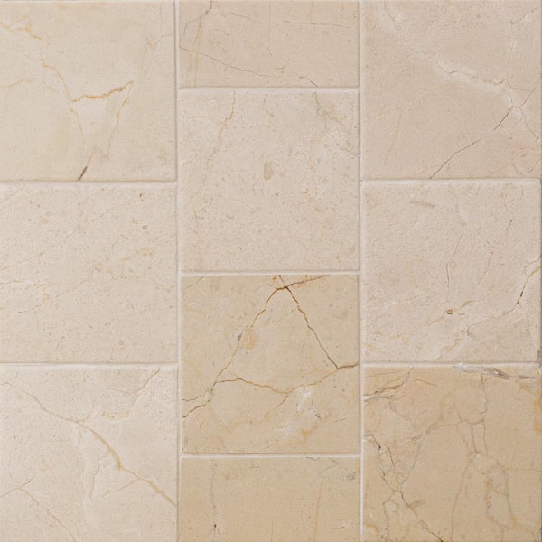Splashback Tile Brushed Travertine 4 in. x 4 in. Marble Floor and Wall Tile (9-Pieces)