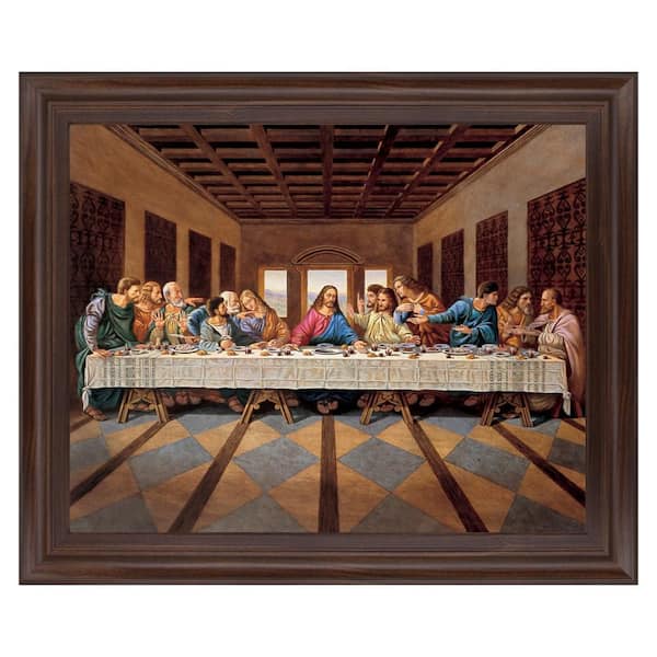 Classy Art 28 in. x 34 in. "Last Supper" Framed Print Wall Art