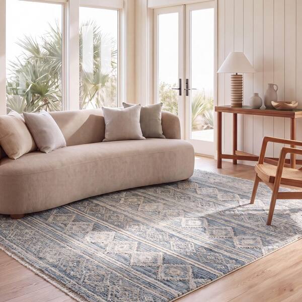 Grove 5 ft. x 8 ft. Blue/Ivory Tribal GOV678M Area Rug