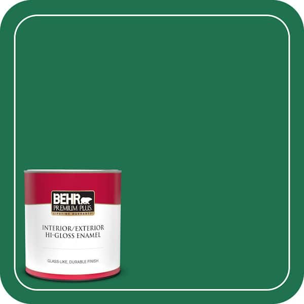 BEHR PREMIUM PLUS 1 qt. #470B-7 Climbing Ivy Hi-Gloss Enamel Interior/Exterior Paint & Primer