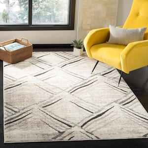 Amsterdam Cream/Charcoal 5 ft. x 5 ft. Abstract Geometric Square Area Rug