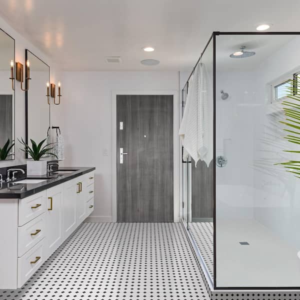 Retro Brick Octagon 12 in. x 12 in. x 0.24 in. Glossy Porcelain Mesh-Mounted Mosaic Tile (14.1 sq. ft./Case)