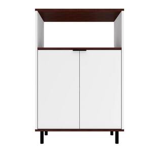 Mosholu White and Nut Brown Accent Cabinet