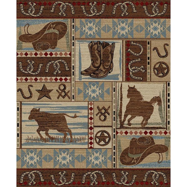 Hearthside Desparado Multi-Colored 5 ft. x 8 ft. Western Area Rug