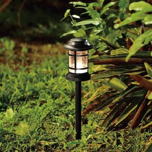 Westmont Low-Voltage Black Outdoor Hardwired LED Rust Resistant Landscape Path Light Clear Glass