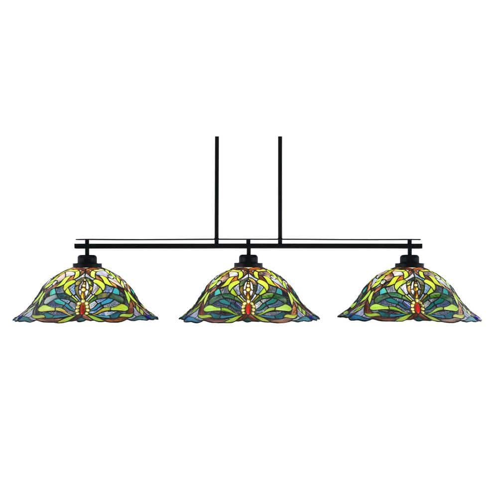 Monroe 3-Light Bar, Round Fitter, Matte Black Finish, 19 in. Kaleidoscope A