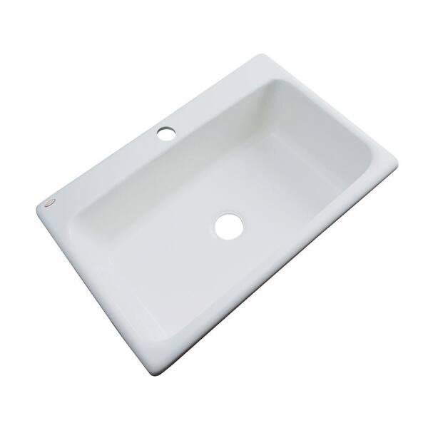 Thermocast Manhattan Drop-In Acrylic 33 in. 1-Hole Single Bowl Kitchen Sink in STERLING Silver