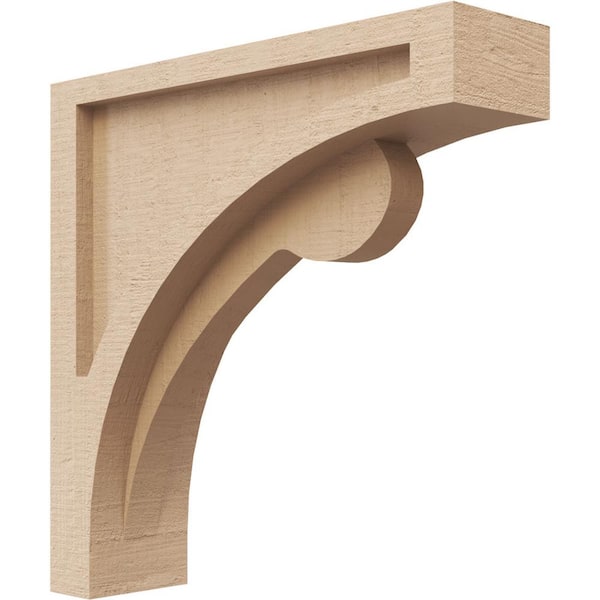 Ekena Millwork 3 in. x 12 in. x 12 in. Series 1 Thin Viola Rough Cedar Woodgrain Timberthane Polyurethane Corbel, Primed Tan