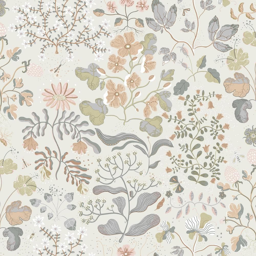 4143-22004 | Botanica, Groh Neutral Floral - A-Street Wallpaper