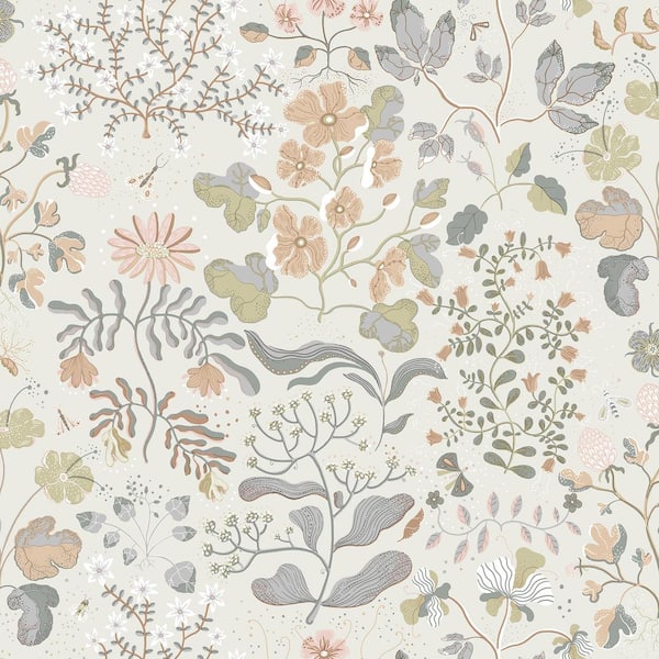 A-Street Prints Groh Neutral Floral Non-Pasted Non-Woven Paper ...