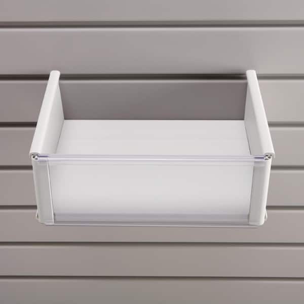 Plastic 8 in. x 10 in. Slat Wall Basket in White
