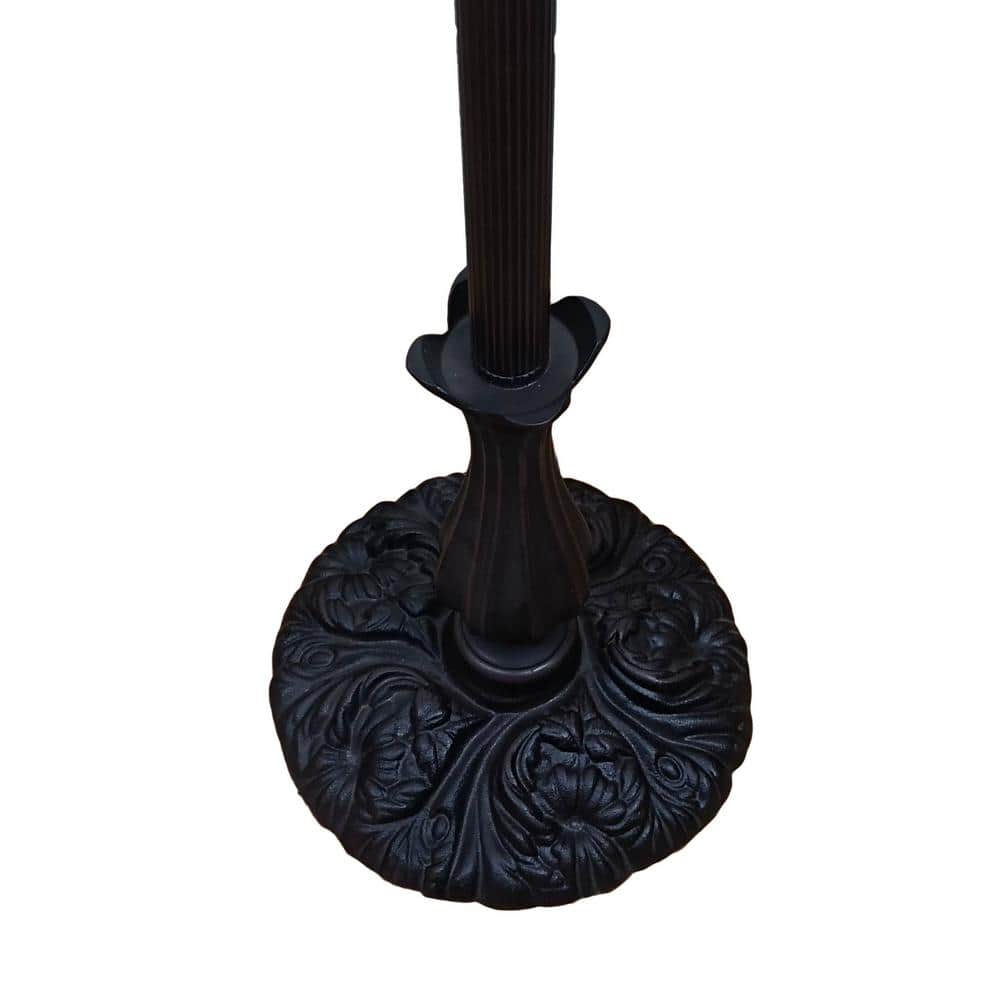 62" Bronze Arc Floor Lamp with Stained Glass Shade