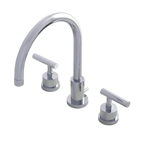 Kingston Brass Manhattan 8 in. Widespread 2-Handle High-Arc Bathroom Faucet in Polished Chrome