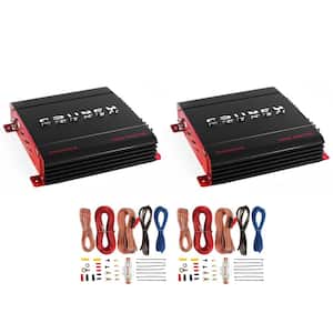 PX-1000.2 2 Channel 1000-Watt Car Stereo Amplifier Plus Amp Wiring Kit (2-Pack)