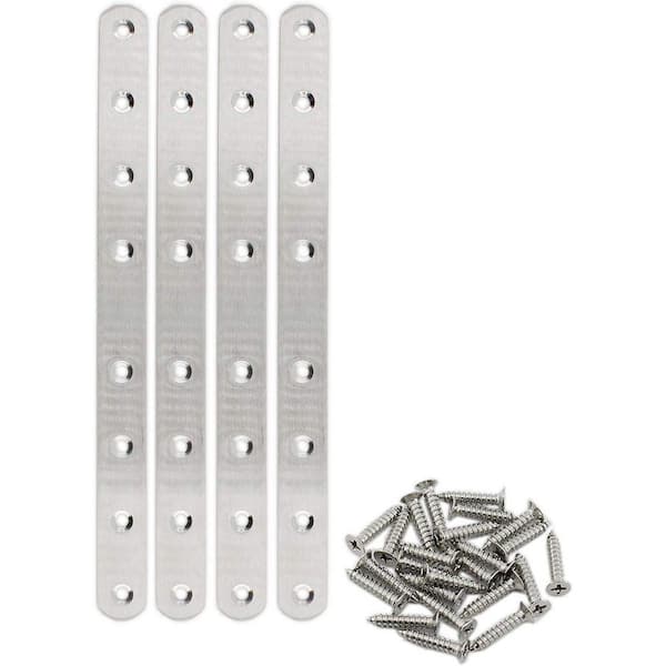 0.79 x 9.84 3-Guage Stainless Steel Nail Plate 4-Pack