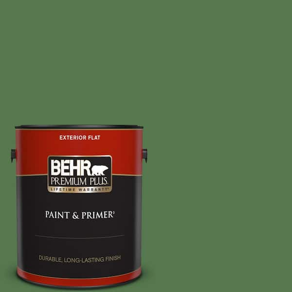 BEHR PREMIUM PLUS 1 gal. #450D-7 Torrey Pine Flat Exterior Paint & Primer