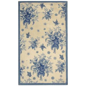 SAFAVIEH Chelsea Ivory/Rose 3 ft. x 4 ft. Medallion Speckled Floral ...