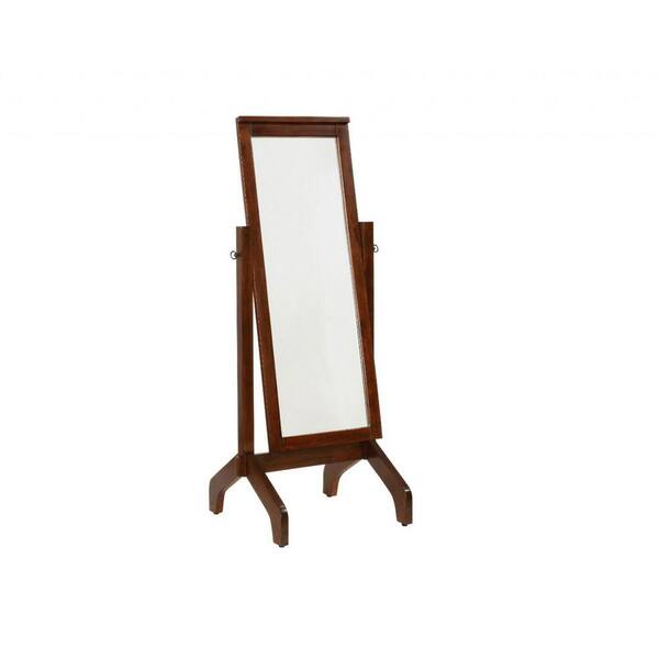 HomeRoots Caroline 59 in. x 22 in. Classic Rectangle Framed Brown Vanity Mirror