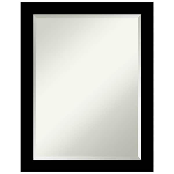 Amanti Art Brushed Black 21.25 in. x 27.25 in. Beveled Modern Rectangle Framed Wall Mirror in Black